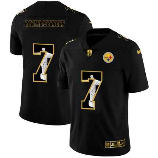 Steelers 7 Ben Roethlisberger Black Jesus Faith Edition Limited Jersey